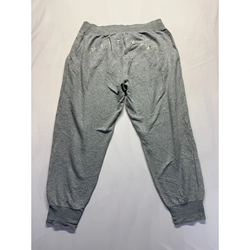 Nike Air Sweatpants Womens XL Heather Gray Metallic Gold Logo‎ Athleisure Jogger